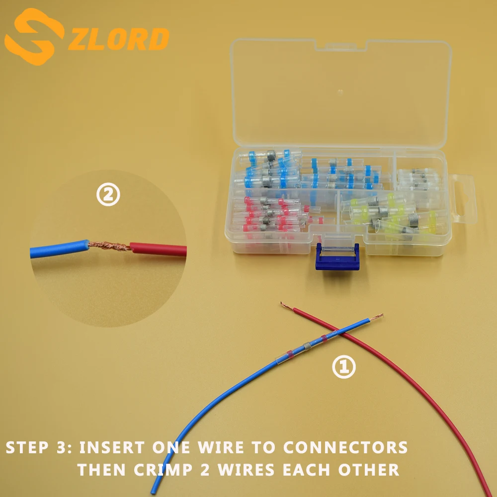 Zlord 10 шт. сумка Упаковка практичная электрическая Водонепроницаемая печать термоусадочный стыковой клеммы припой рукав провода разъемы