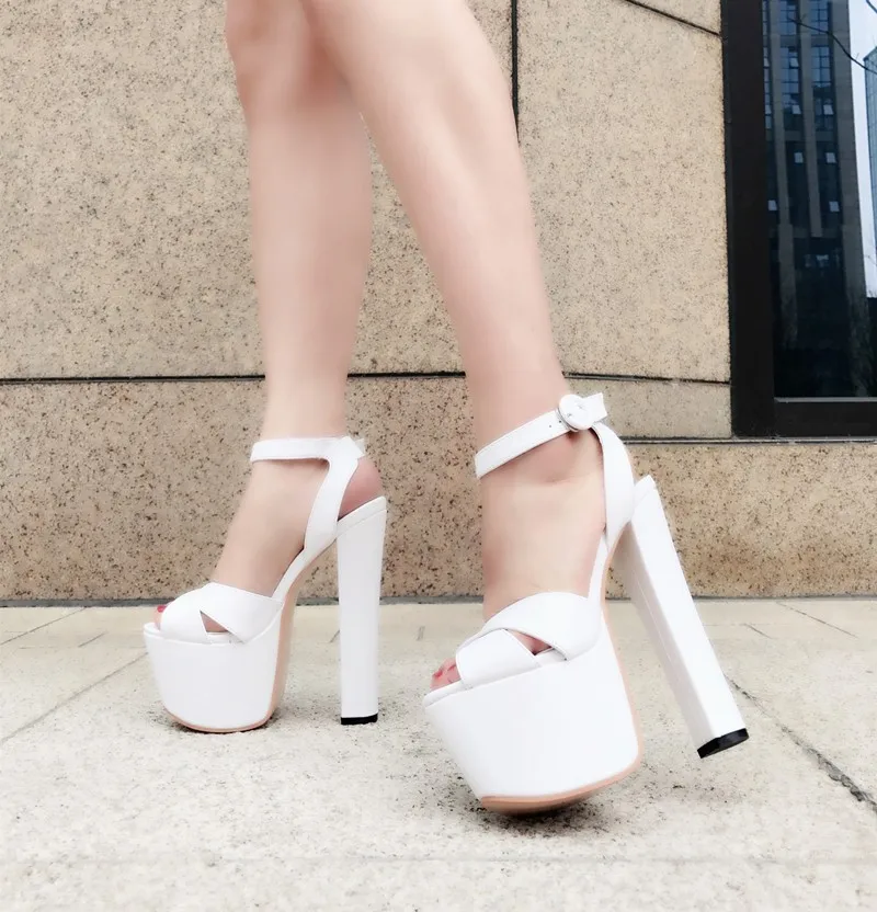 Новые летние женские босоножки на очень высоком каблуке 17 см пикантные простые элегантные босоножки на высоком каблуке Женская обувь