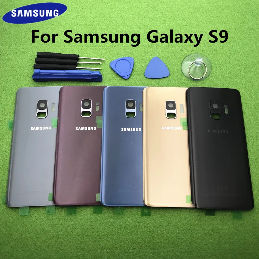

S9 Original Back Battery Cover Glass Housing For Samsung Galaxy S9 G960 SM-G960F G960FD Back Battery Door Rear Glass Case + Tool