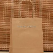 Кольцо 50 шт./лот 18x15x8 см натуральный Цвет Бумага мешок переработке бутик подарочная упаковка ювелирных изделий Бумага сумки с ручкой