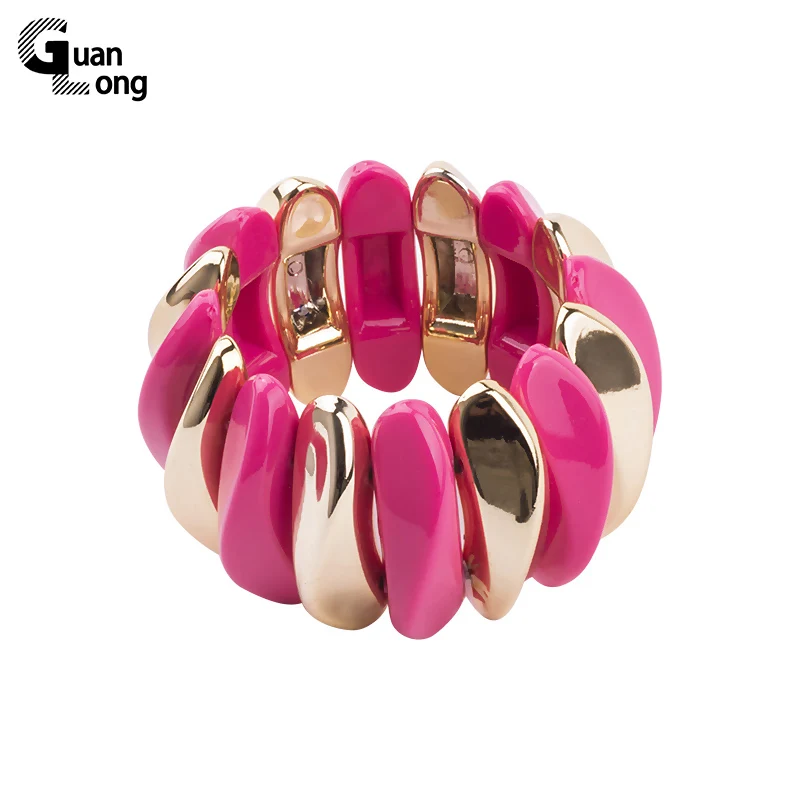 

GuanLong Wholesale Fashion Alloy Resin Charm Elastic Strand Bracelets Pulseiras F