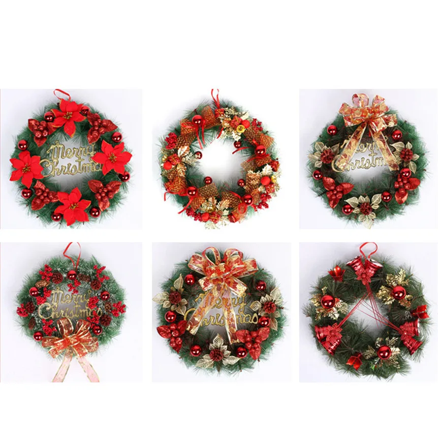 

New Christmas Party Leaf Fall Door Wreath Door Wall Ornament Thanksgiving Day Decor Home Decoration Drop Shipping 71011&