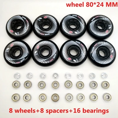 Роликовые коньки колеса 84 A 8 шт./лот подшипник ABEC-7 - Цвет: 80 n bearing