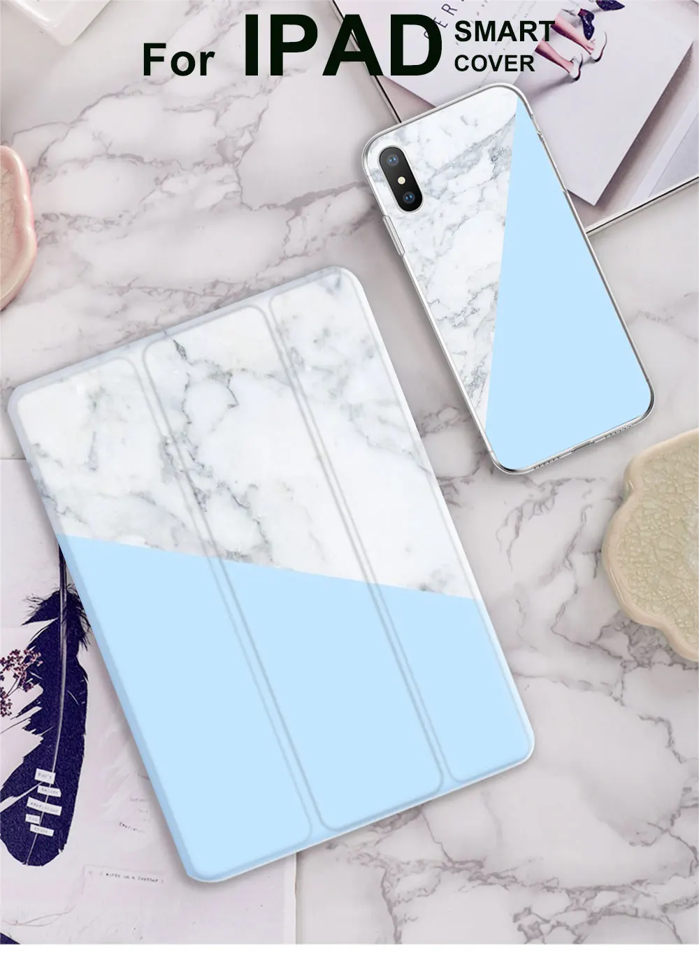 

Double color Marble Flip Cover For iPad Pro 9.7 Air 3 10.5 11 Mini 1 2 3 4 5 2019 Tablet Case Soft Back for iPad 9.7 2017 2018