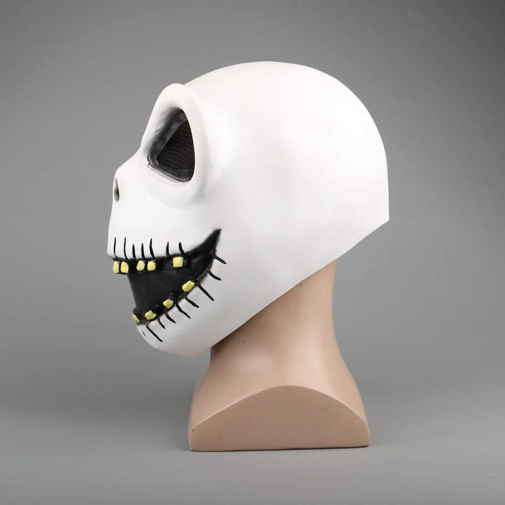 Movie The Nightmare Before Christmas Jack Skellington Cosplay Face Masks Pumpkin King Full Head White Latex Props Halloween Gift (5)