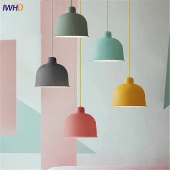 

Modern Minimalist Vintage Iron Led Pendant Lights CafeRoom/Bar Lamp Single Color Pendant Lamps Decoration Indoor Lighting E27