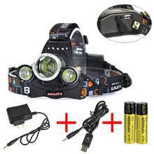 Подробная информация о BORUIT перезаряжаемый 6000Lm 3x XM-L2 светодиодный налобный фонарь+ зарядное устройство AC/USB+ 18650