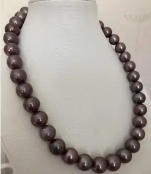 

free shipping >>>>noble jewelry gorgeous 12-14mm south sea lavender pearl necklace 14k