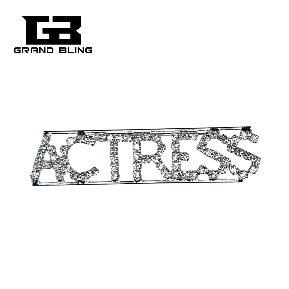 

Profession Lapel Pin Gift "ACTRESS" Crystal Letters Brooch Accessories