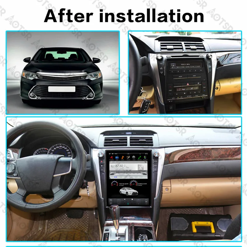 Sale Aotsr Tesla style 12.1" Android Car NO DVD Player GPS Navigation Stereo In-dash for Toyota Camry Aurion 2015-2017 Multimedia 1