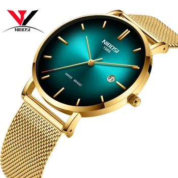

NIBOSI Unisex Men Watch Women Top Brand Luxury Fashion Quartz Watch For Men Mesh Stainless Steel Relogio Masculino/Feminino