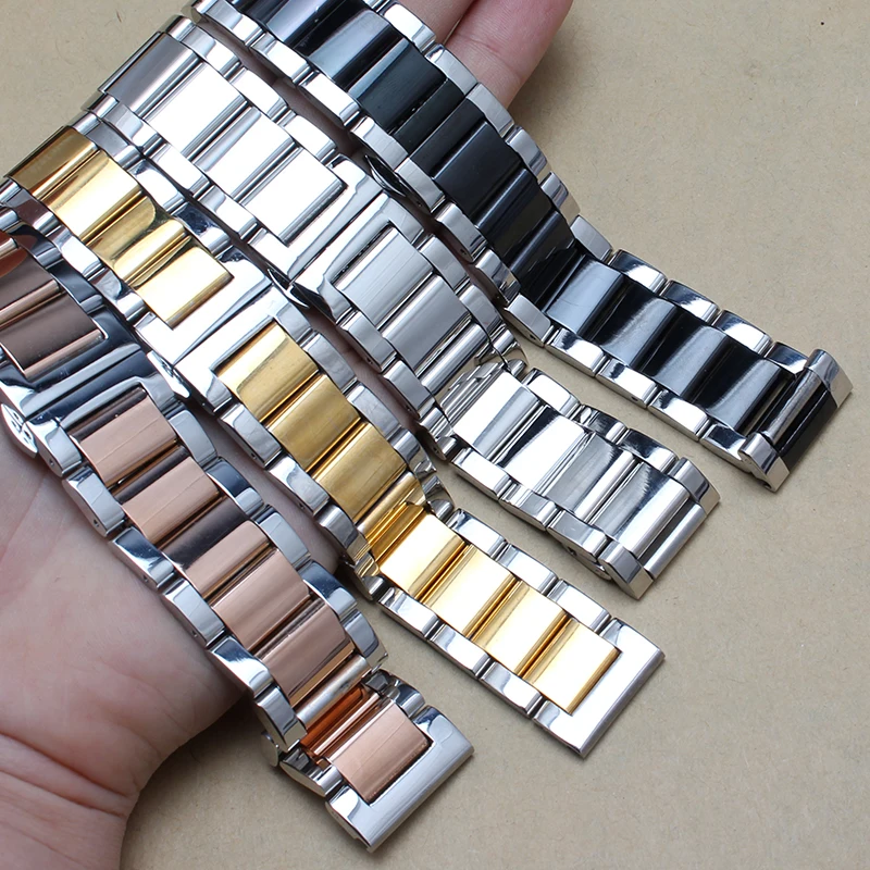 18 20 21 22mm Stainless Steel Watchband + Quick Release Pins fit