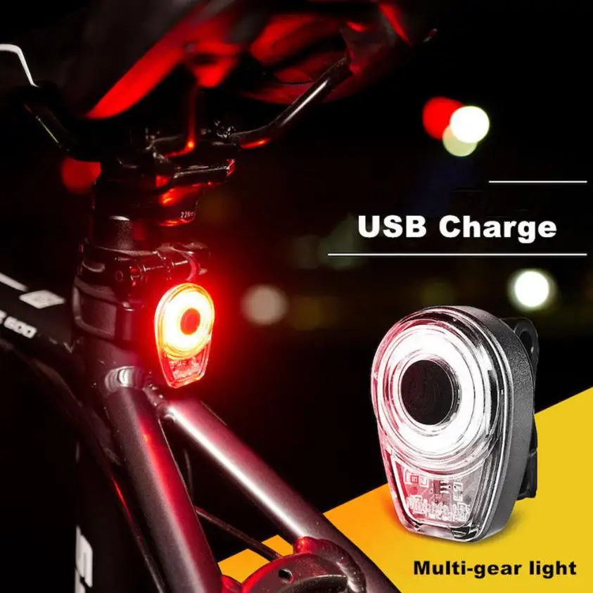 1PC Bike Cycling Tail Light Rear Light Rechargeable COB LED Headlamp