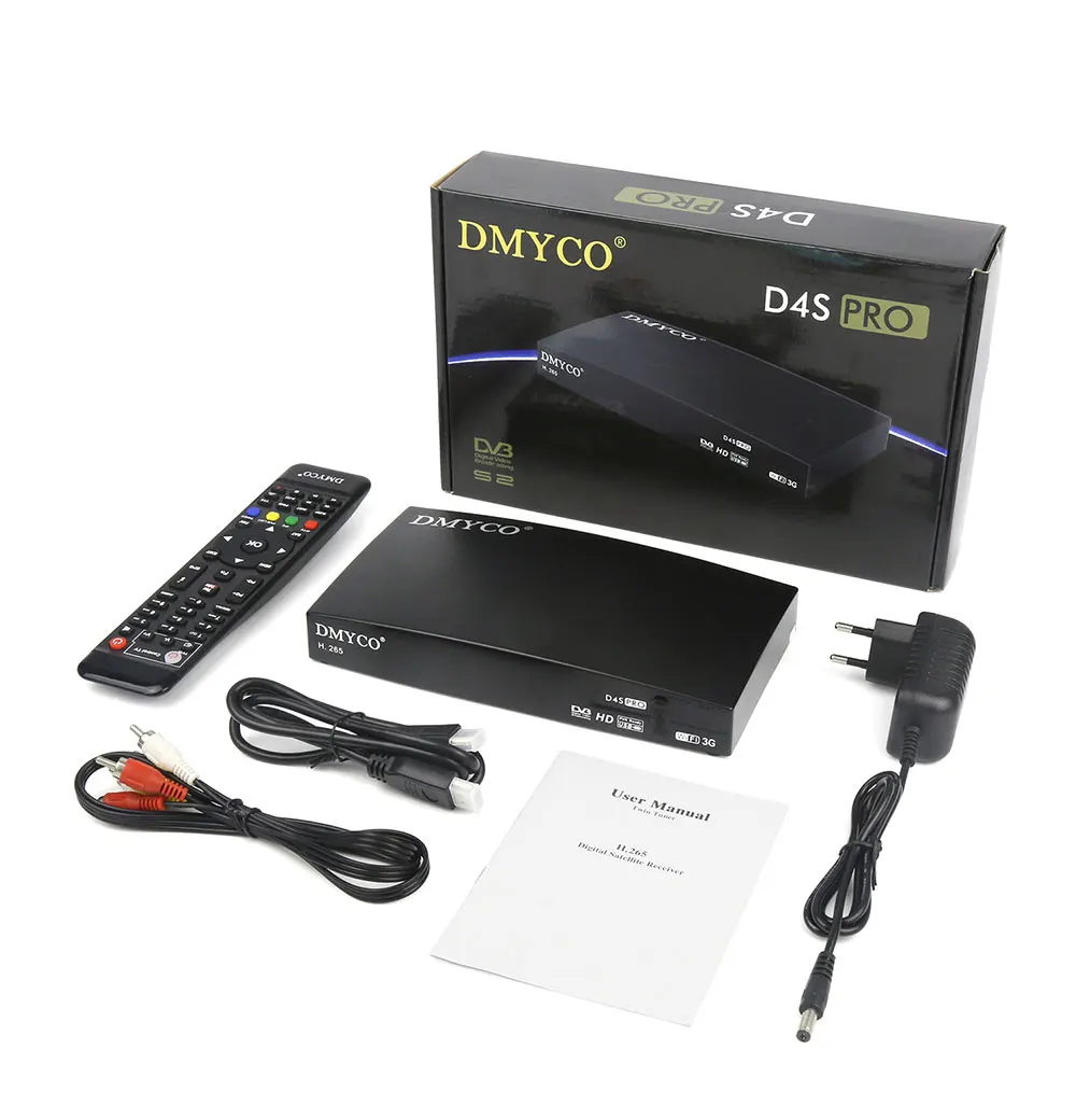 D4SPro спутниковый ресивер DVB-S2 Full 1080P ТВ-тюнер с USB wifi BissKey Newcamd Youtube Powervu 1 год Европа 7 кабельный сервер