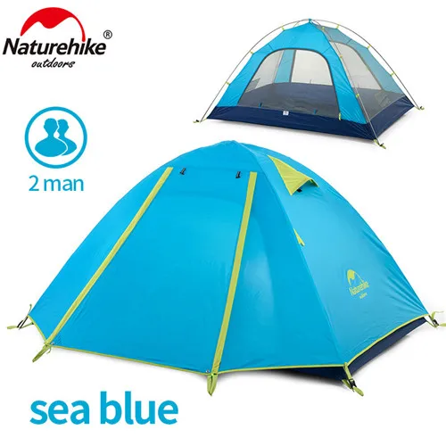 Naturehike P серии открытый кемпинг палатки 2 Человек зима большой Сверхлегкий Водонепроницаемый туристический тент путешествия спальный беседка - Цвет: Темно-синий
