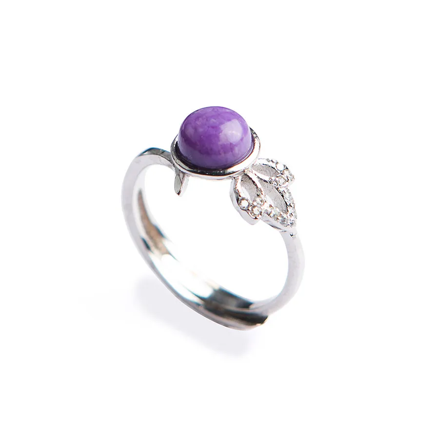 

Genuine Natural sugilite Gems Purple Crystal Adjustable Size Women Gift Ring 7*7mm