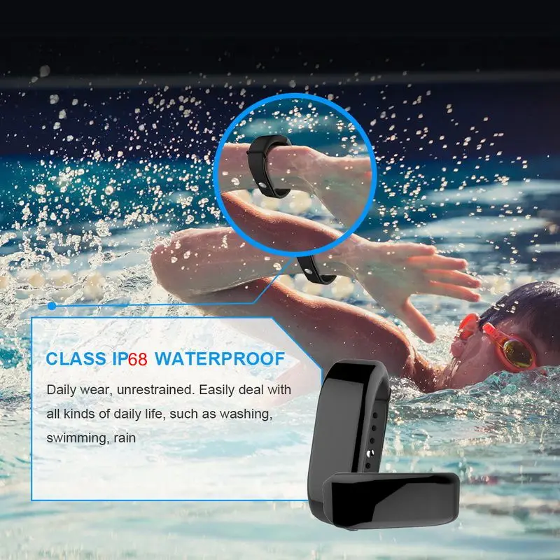 IP67 Waterproof Smart bracelet Bluetooth fitness Band Sport Wristband Heart Rate Monitor watch smartphone fitbit tracker weight controller (9)