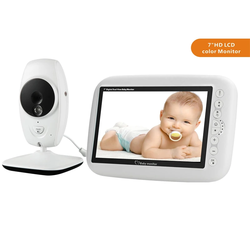  MBOSS 7.0inch Baby Monitor 720P HD Wireless Color Baby Monitor With Night Vision Camera Lullabies S