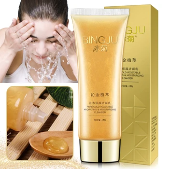 

Gold Whitening Face Cleansing Oil-control Face Wash Nourishing Deep Cleaning Black Head Remove Facial Cleanser 120g