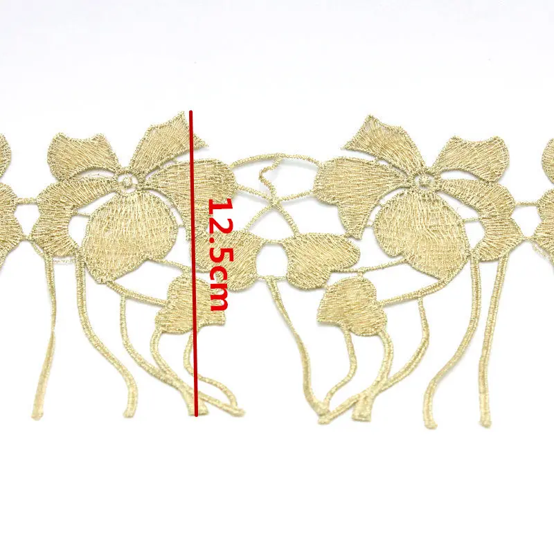 1 ярд новая Ретро Золотая Серебряная Сетка кружевная отделка Роскошная вышивка кружевная ткань для свадебных платьев занавес украшение лента баннер
