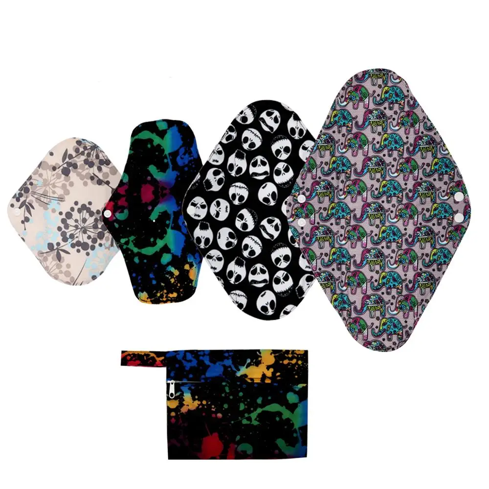 

[Sigzagor] Cloth Menstrual Pad Mama Cloth Sanitary Bamboo Charcoal Reusable Washable 1 Free Bag