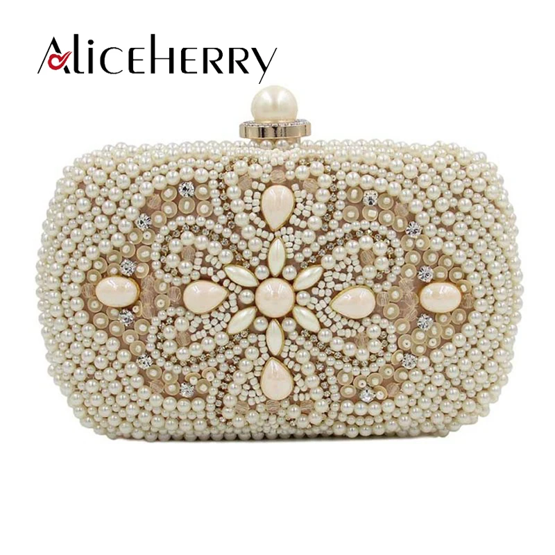 Aliceherry Luxury Evening Bags Women Clutch Bags Party Purse Bags Wedding Bridal Handbag Pearl