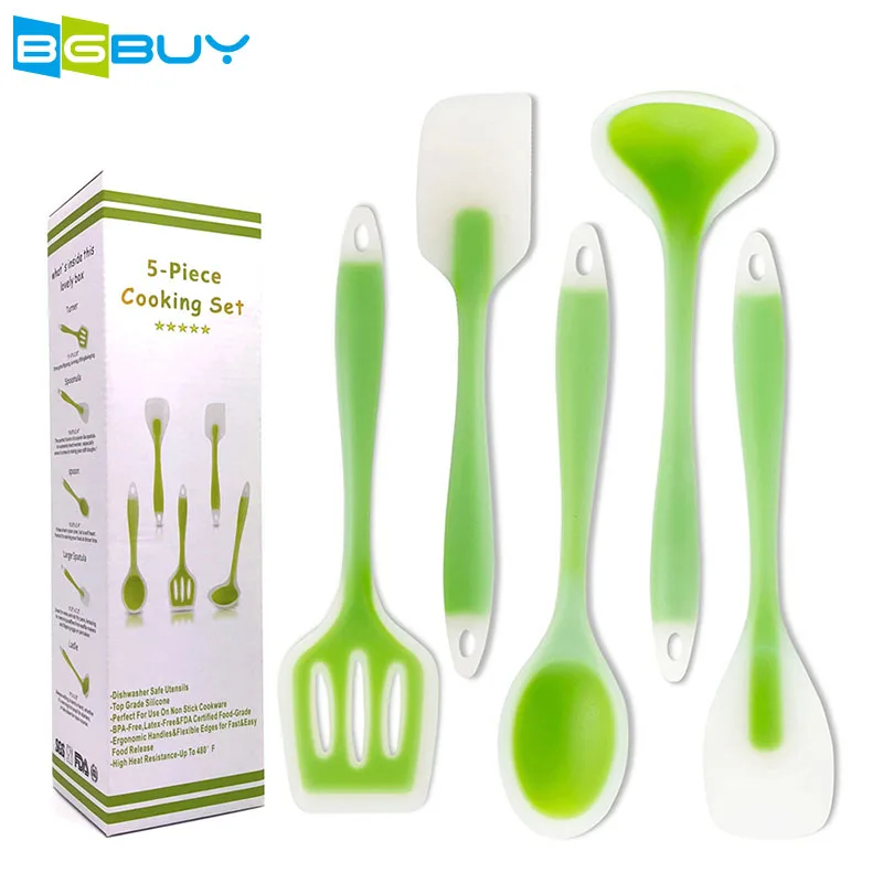 

Kitchen Silicone Cooking Tools Set Home Kitchenware Cooking Scraper / Shovel / Soup Spoon (Pack of 5) Kitchen Accessories
