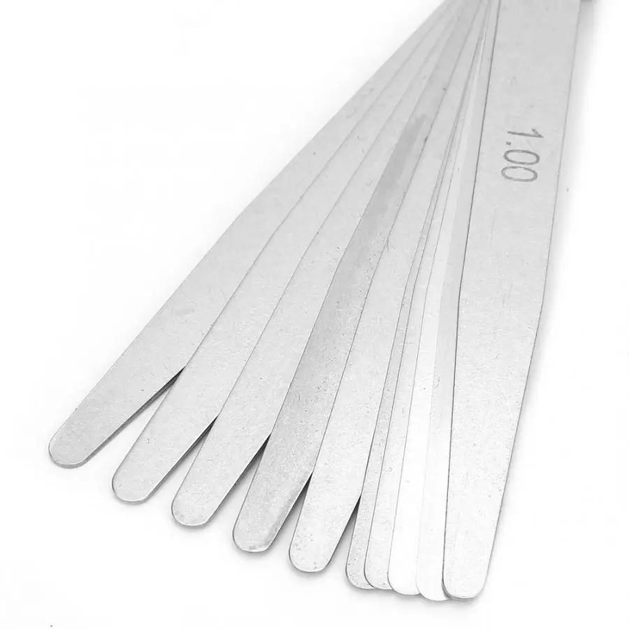 10PCS/Box 100mm*10 Stainless Steel Feeler Gauge Inner Diameter Measuring Tool 0.10-1.00mm