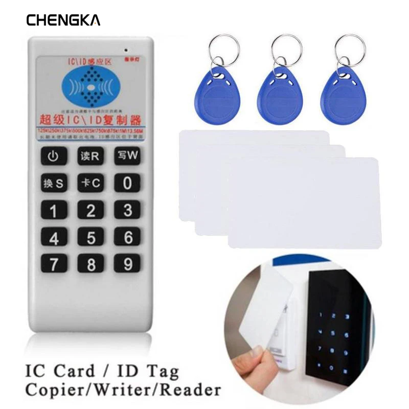 Ручной 125 кГц-13,56 МГц Копир Дубликатор Cloner RFID NFC IC кардридер и писатель + 3 шт. 125 кГц + 3 шт. 13,56 МГц карты