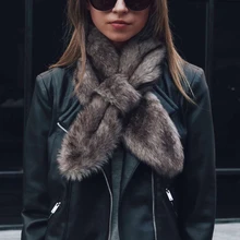 Горячая Распродажа, женские зимние теплые шарфы с воротником из искусственного меха, черные/белые/серые/леопардовые кольца на шею, Женская шикарная шаль, рождественские подарки