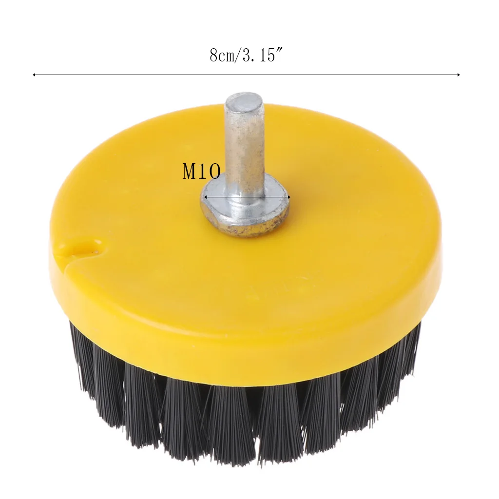 

Efficient Clean Brush Dia 80mm Black Drill Power Scrub Clean Brush Leather Plastic Wooden Furniture