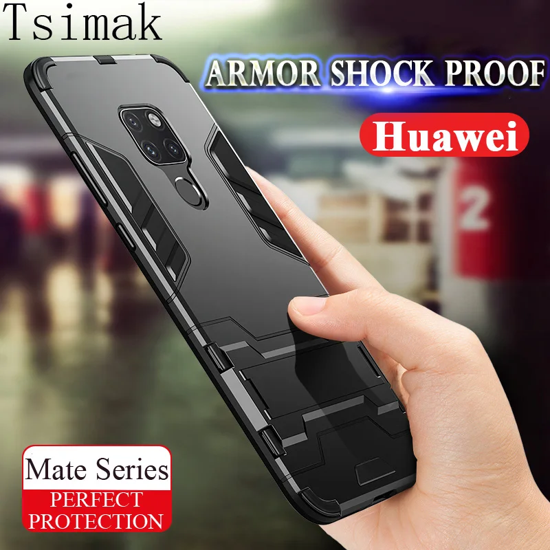 Защитный чехол Tsimak для huawei mate 8, 9, 10, 20 Lite, 30 Pro, 20X, силиконовый бампер, Противоударная защита, PC+ TPU, задняя крышка для телефона