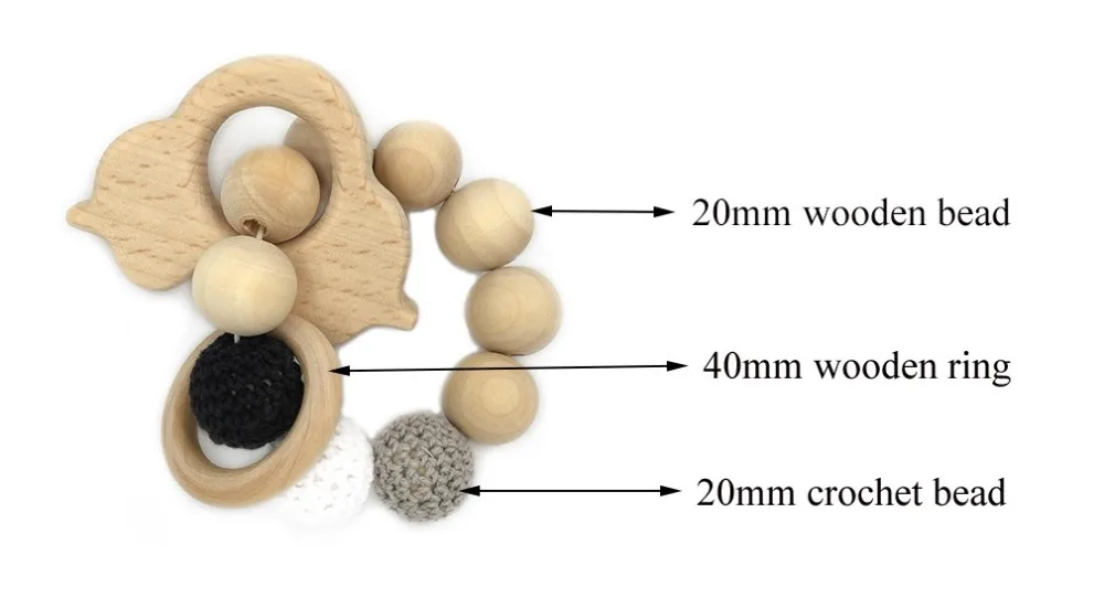 Детские браслеты для кормления, деревянные прорезыватели, игрушки для прорезывания зубов, безопасная погремушка, Детские Прорезыватели для зубов, подарки для малышей 0-12 месяцев