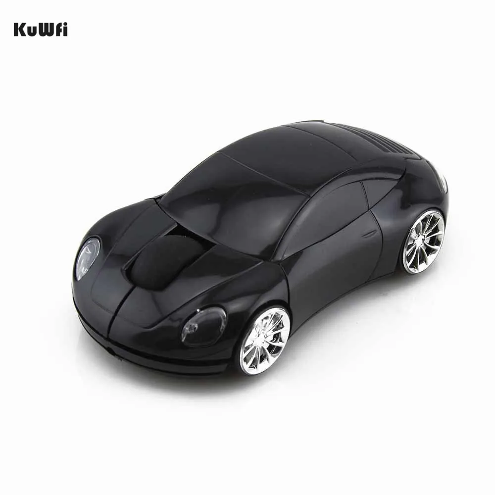 Беспроводная игровая мышь KuWFi 1600 dpi 2 4 ГГц компьютерная мышка в форме автомобиля с