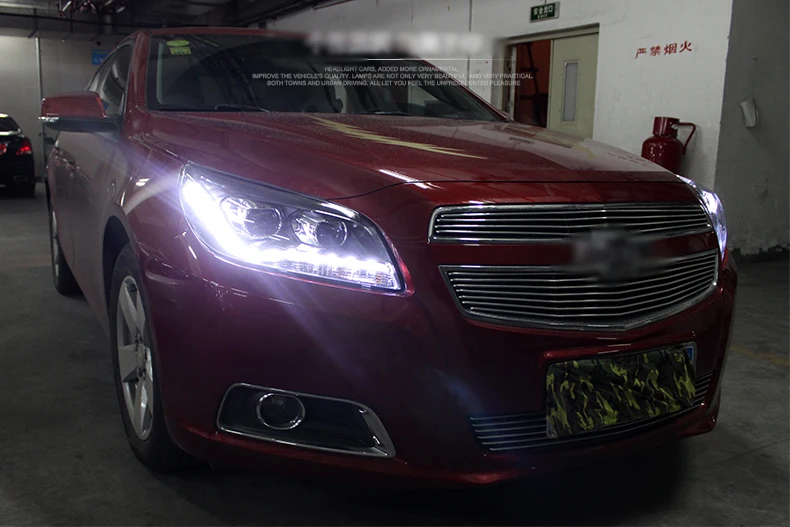 Ownsun Eagle Eyes светодиодный DRL Bi-xenon проектор линзы фары для Chevrolet Malibu 2012