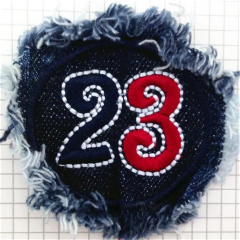

T shirt girl Embroidered jeans patch number 23 Stranger things Applique biker patches for clothing women deal with it Stickers