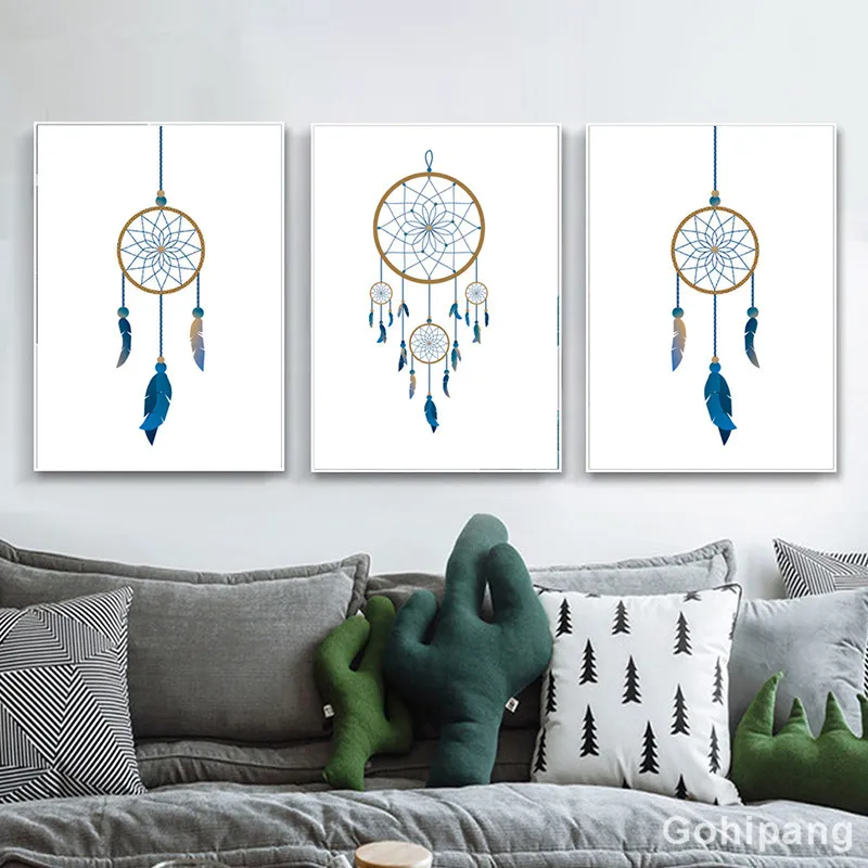 Nordic Minimalism Posters and Prints Wall Art Sling Woven Feather Pictures for Living Room Canvas Painting Picture Home Decor