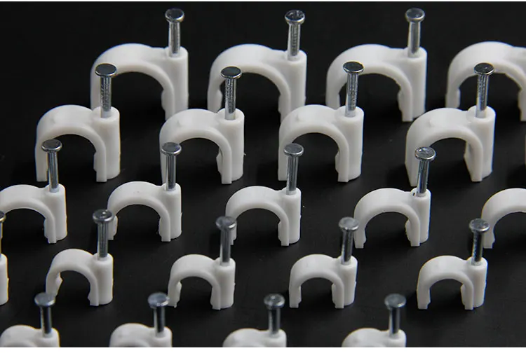 100pcs/lot 10mm steel circle nail clips fix VFA video line CATV circle