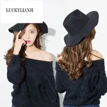 LUCKYLIANJI унисекс шерстяной джазовый Шляпы Мужская шляпа Федора Женская фетровая шляпа ковбой Панамы для женщин мужчин Дерби федоры