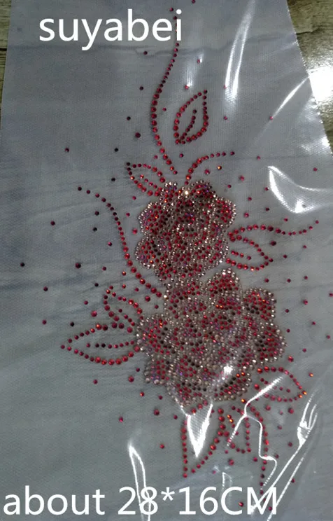 

2pc/lot Beautiful flower design stone sticker iron on rhinestone motifs hot fix rhinestone transfer motifs patches for shirt bag