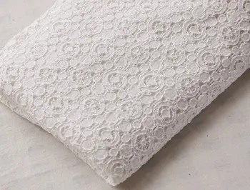 

Ivory White Cotton Crocheted Lace Fabric,wedding lace fabric by the yard