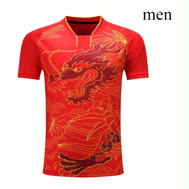 Новые мужские спортивные шорты Теннисный бадминтон стол XS-4XL размер спортивный быстрый сухой короткий рукав футболки и топы - Цвет: red man shirt