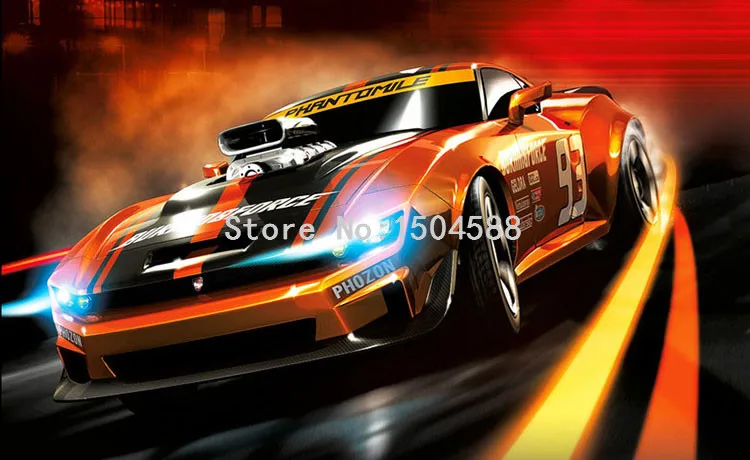 Modern Creative Yellow Sport Car 3D Stereo