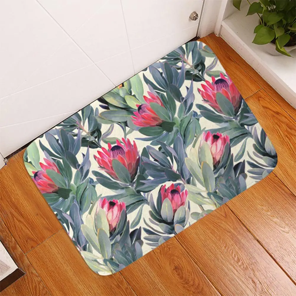 Plant Cactus Geometric Moon Pattern Anti slip Doormat Bath