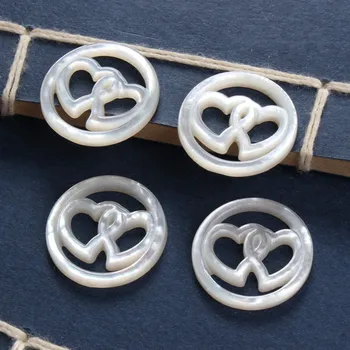 

20pcs/lot 20mm Hollow Heart pearl MOP Beads Natura Double Heart Mother of Pearl Shell Beads for DIY Jewelry