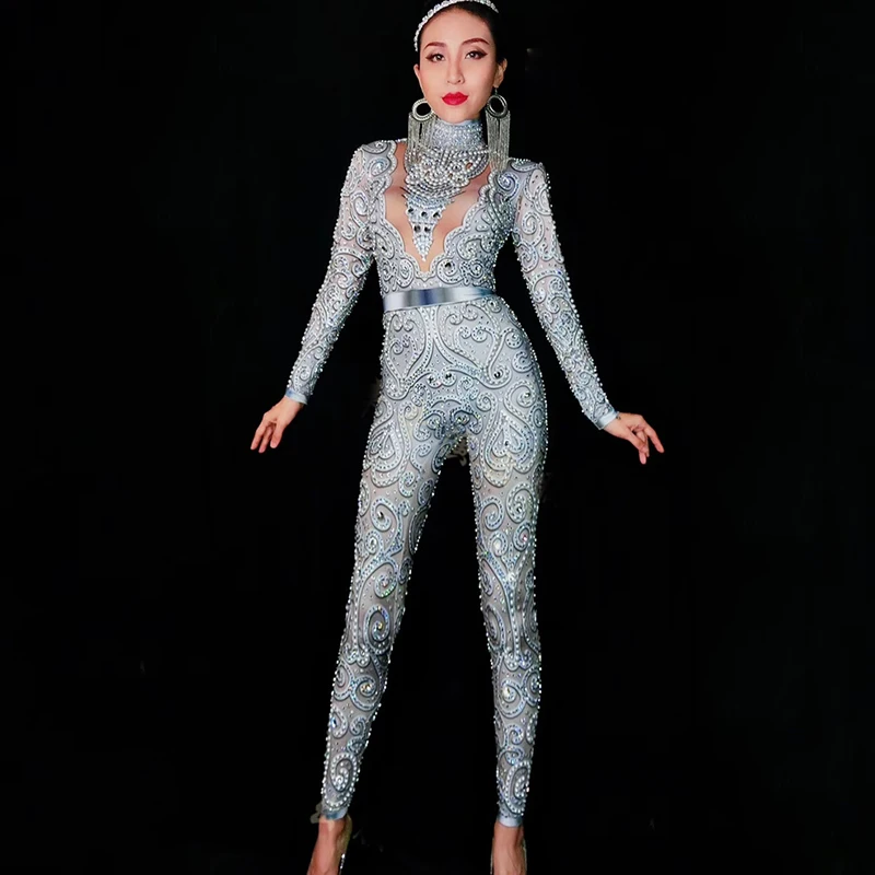 grey silver jumpsuit