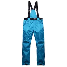 Free shipping women’s solid bib ski pants snowboard trousers waterproof windproof thermal fabric Crotch breathable design pant