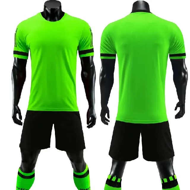 Пользовательские взрослые футбольные майки набор Униформа Футбольная экипировка дешевая дышащая футбольная короткая рубашка Униформа спортивный костюм - Цвет: green