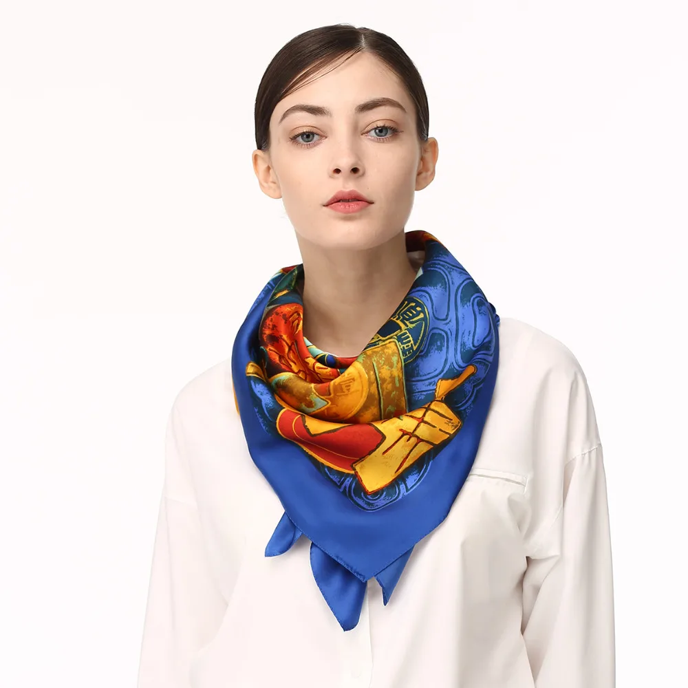 Traditional Chinese Element Design Silk Scarf, pure silk satin scarf