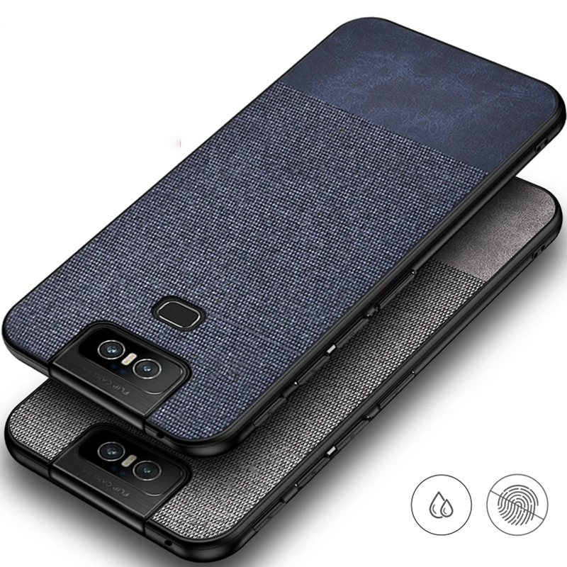 

For Asus Zenfone 6 ZS630KL Case Fabric Cloth Hard PC Shockproof Armor Back Cover Case For Zenfone 6 2019 Phone Case Fundas Shell
